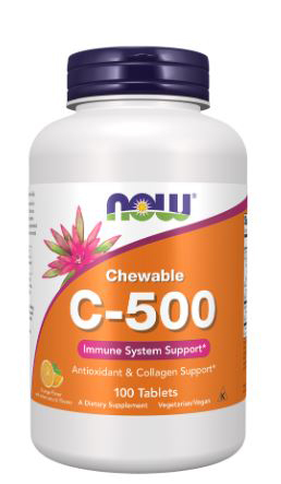 NOW Vitamin C-500 Orange 100 Chewable Tablets