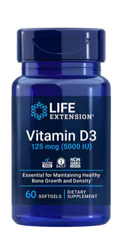 Life Extension Vitamin D3 125 mcg (5,000 IU) 60 Softgels