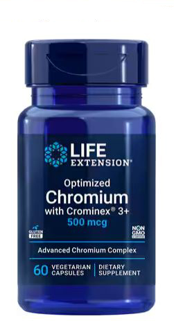 Life Extension Optimized Chromium with Crominex 3+ 500 mcg 60 vcaps