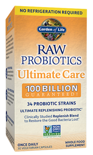 Garden of Life Raw Probiotics Ultimate Care 100 Billion 30 vcaps (아이스 박스 가격 $5.20 포함) 