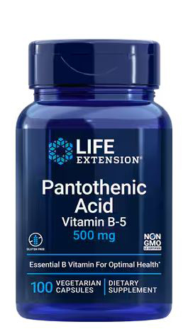 Life Extension Pantothenic Acid Vitamin B-5 500 mg 100 vcaps