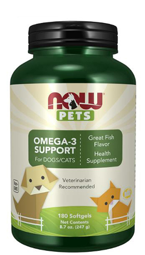 NOW Pets Omega-3 Support for Dogs/Cats Great Fish 180 Softgels 8.9 oz (252 g)