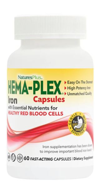 NaturesPlus HEMA-PLEX Iron 60 Fast-Acting vcaps