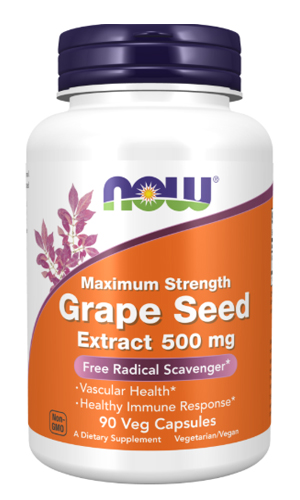 NOW Maximum Strength Grape Seed Extract 500 mg 90 vcaps