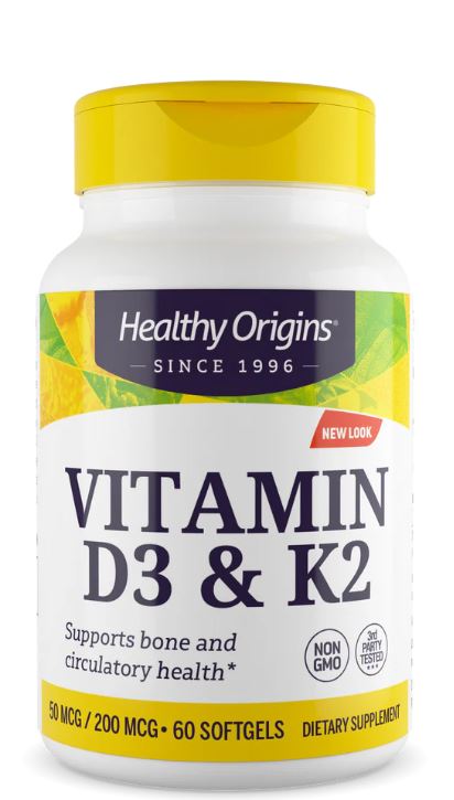 Healthy Origins Vitamin D3 & K2 60 Softgels