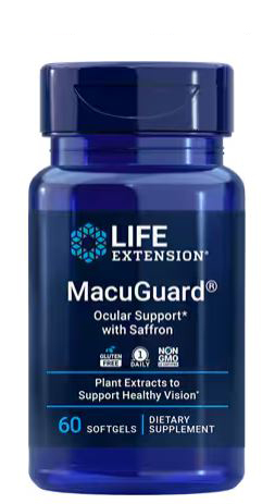 Life Extension MacuGuard Ocular Support with Saffron 60 Softgels