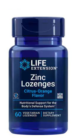 Life Extension Zinc Lozenges Citrus-Orange 18.75 mg 60 Vegetarian Lozenges