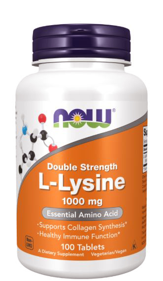 NOW L-Lysine Double Strength 1000 mg 100 Tablets