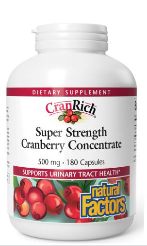 Natural Factors CranRich Super Strength Cranberry Concentrate 500 mg 180 Caps
