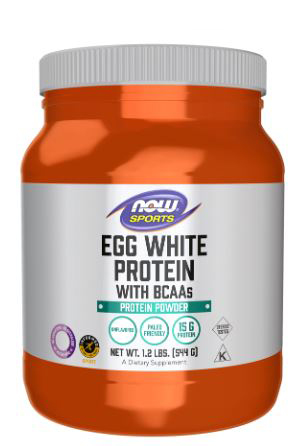 NOW Egg White Protein with BCAAs Protein Powder Unflavored 1.2 lbs (544 g)