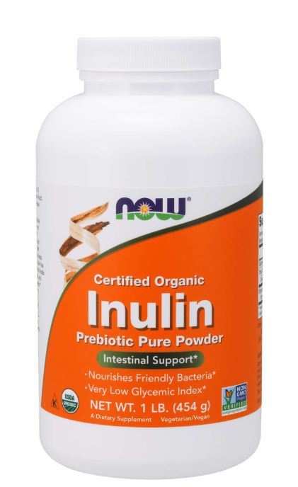 NOW Certified Organic Inulin, Prebiotic Pure Powder, 8 oz (227 g)