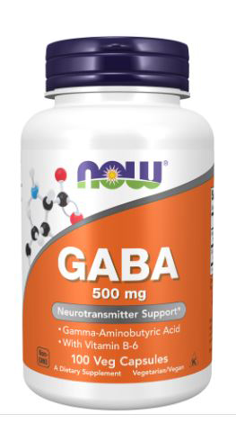 NOW GABA 500 mg with Vitamin B-6 100 vcaps